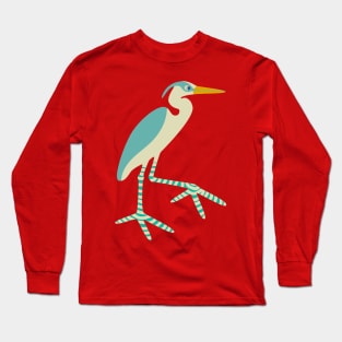 GREAT BLUE HERON Coastal Ocean Sea Bird with Big Feet - UnBlink Studio by Jackie Tahara Long Sleeve T-Shirt